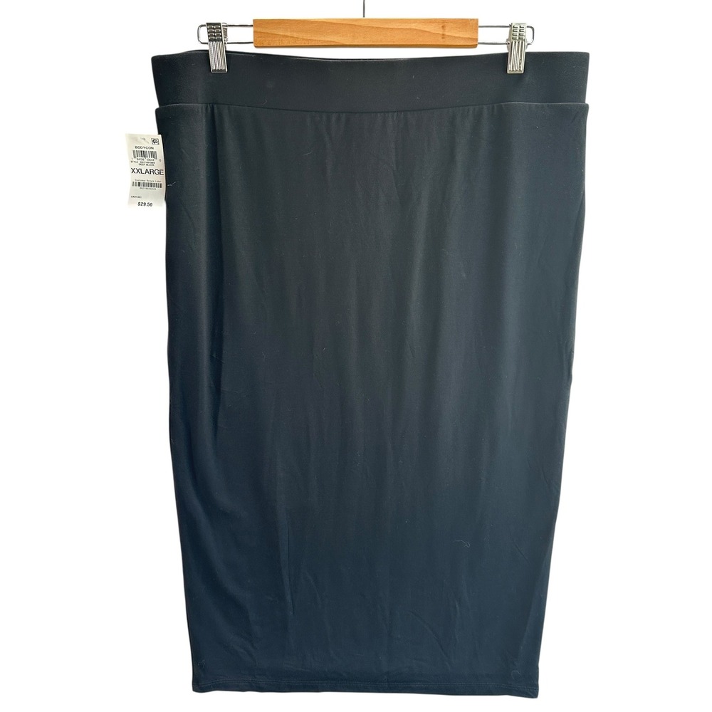 Bar III Pencil Skirt Black Pull On Knit Classic Office Minimalist XXL NWT